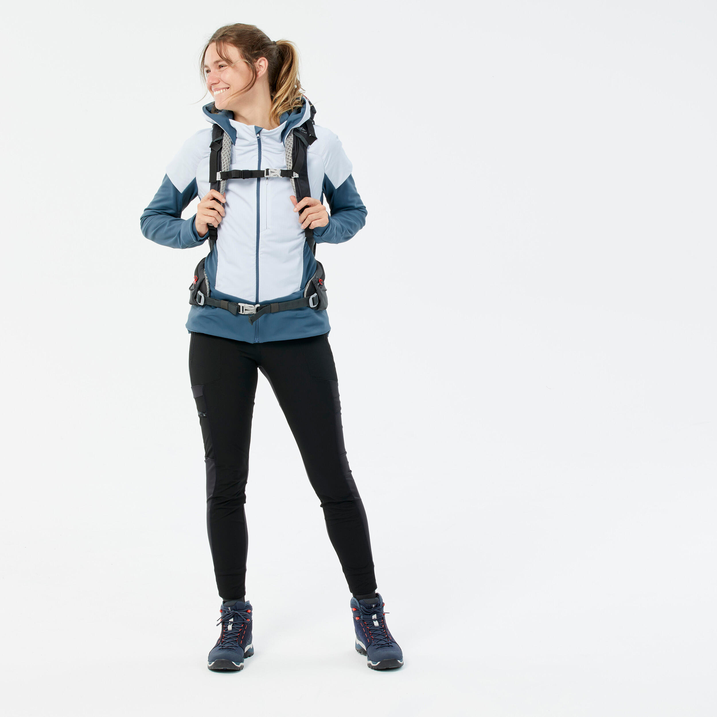 Veste polaire hybride de randonnee MH920 Hood Femme QUECHUA Decathlon