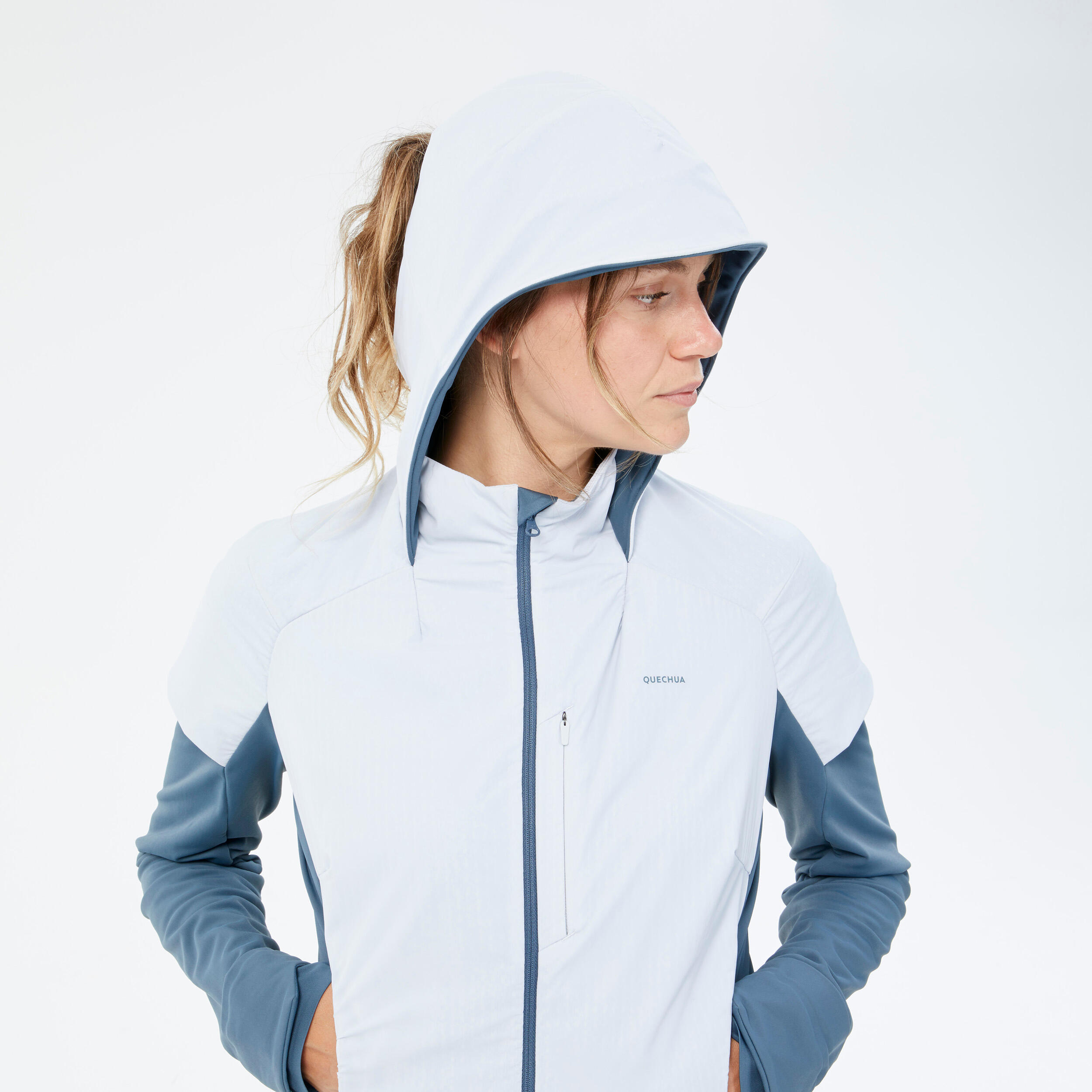 Veste polaire hybride de randonnee MH920 Hood Femme QUECHUA Decathlon