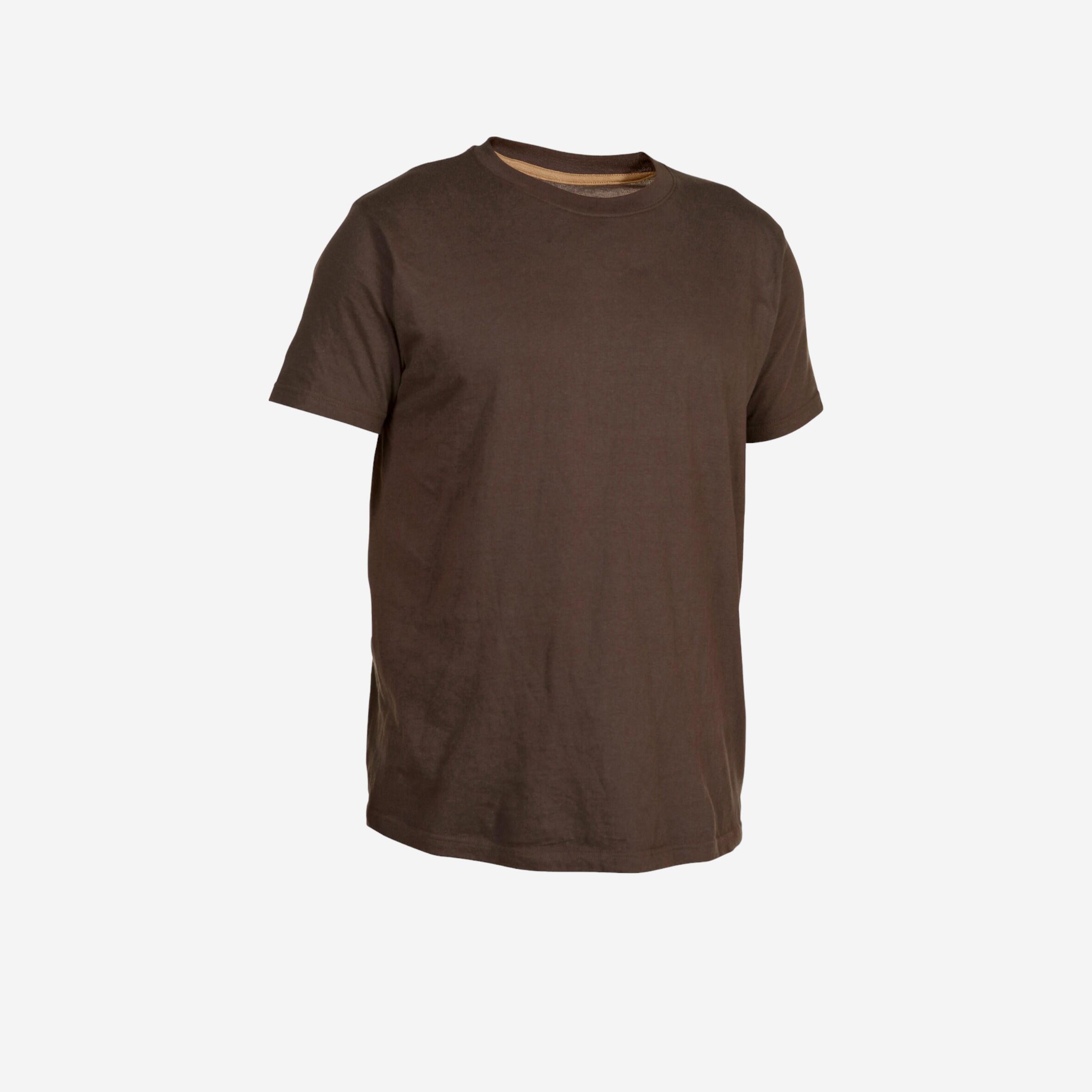 Camiseta de algod n de senderismo para Hombre Solognac caf