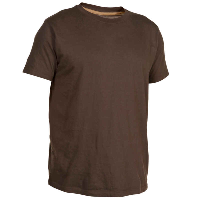 Camiseta de algodón de senderismo para Hombre Solognac café - Decathlon