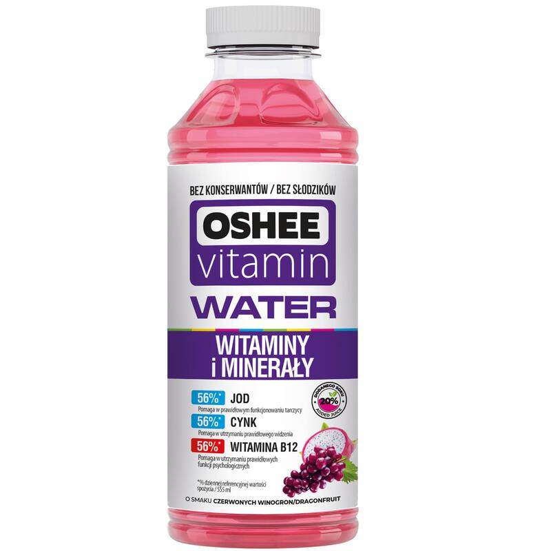 Napój witaminowy Oshee 555 ML o smaku czerwonych winogron i dragonfruit