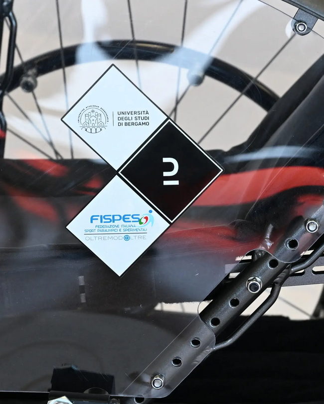 Schwarze und rote Texturen, glänzende Details, markante Markenlogos. ATHLETICS WHEELCHAIR, Profi-entwickelt und sicher.