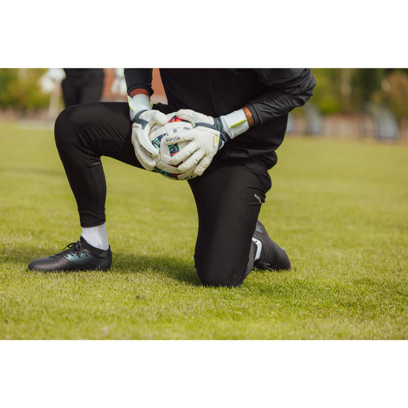 Guantes de portero de fútbol F900 VIRALTO adulto blanco azul y amarillo