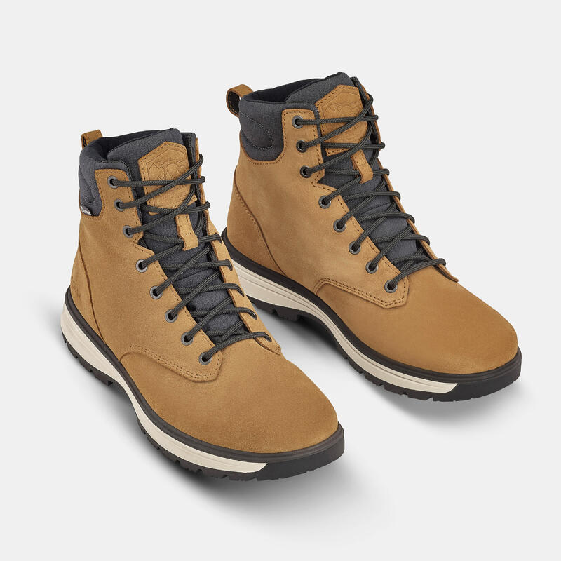 Chaussures en cuir chaudes et imperméables de randonnée - SH500 high - homme