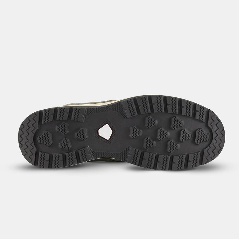 Chaussures de randonnée en cuir chaud homme, NH500 High Leather vert