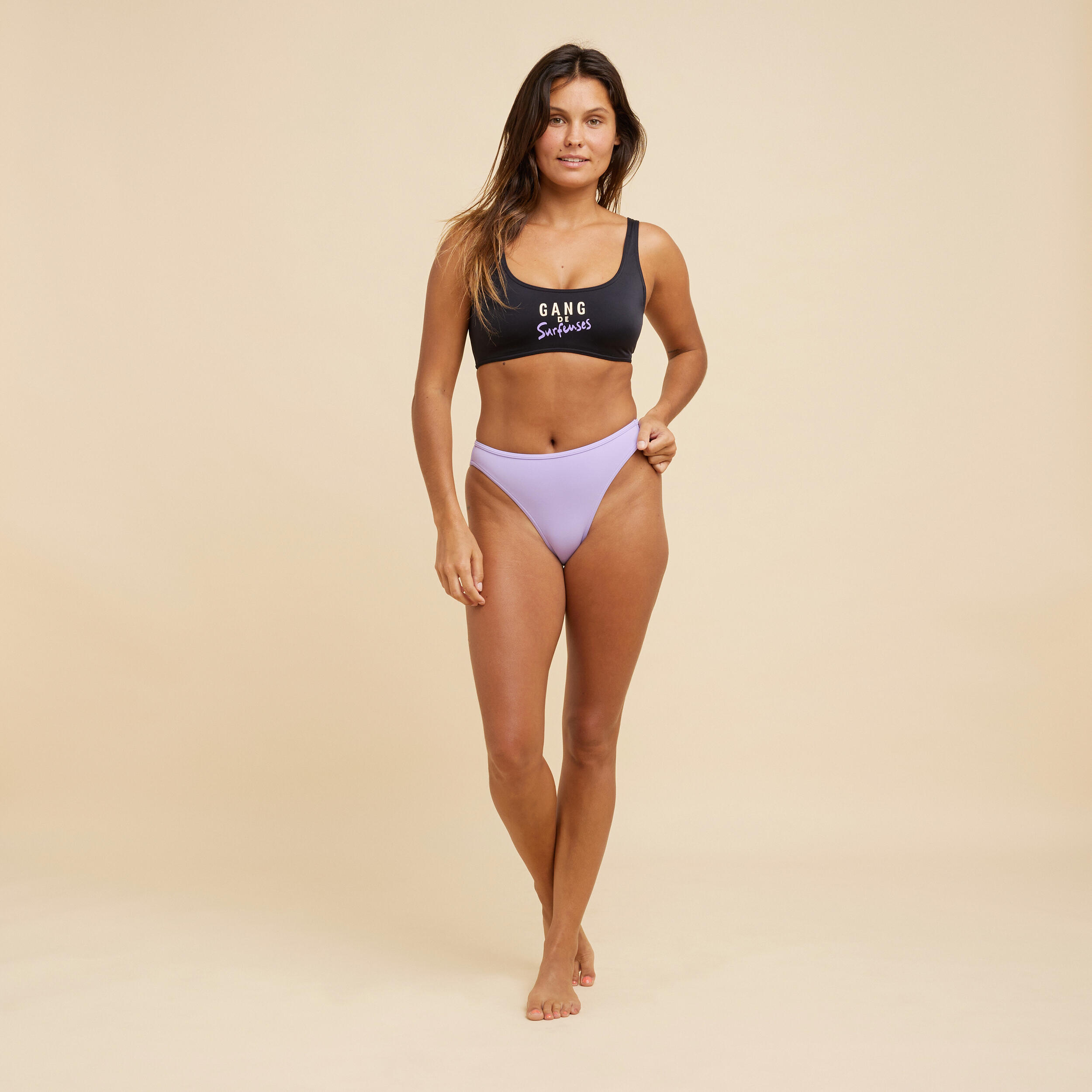 Top bikini Mujer deportivo rellenos extraíbles negro 6/6