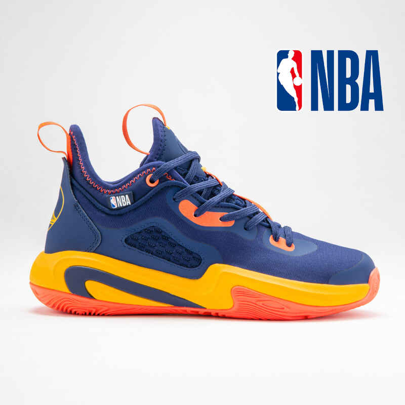 Basketballschuhe SE900 Mini Me NBA Golden State Warriors Kinder blau