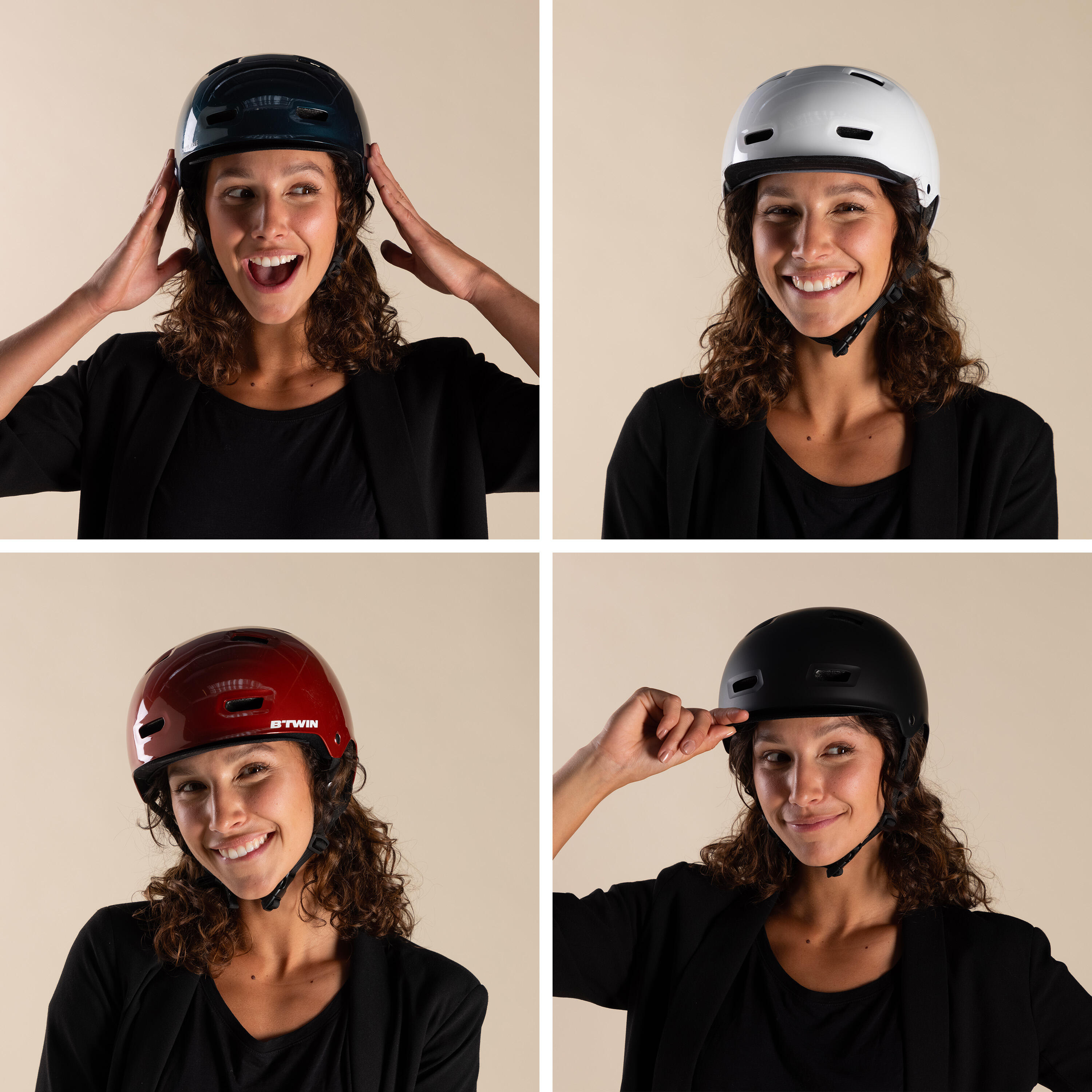 500 City Cycling Bowl Helmet White