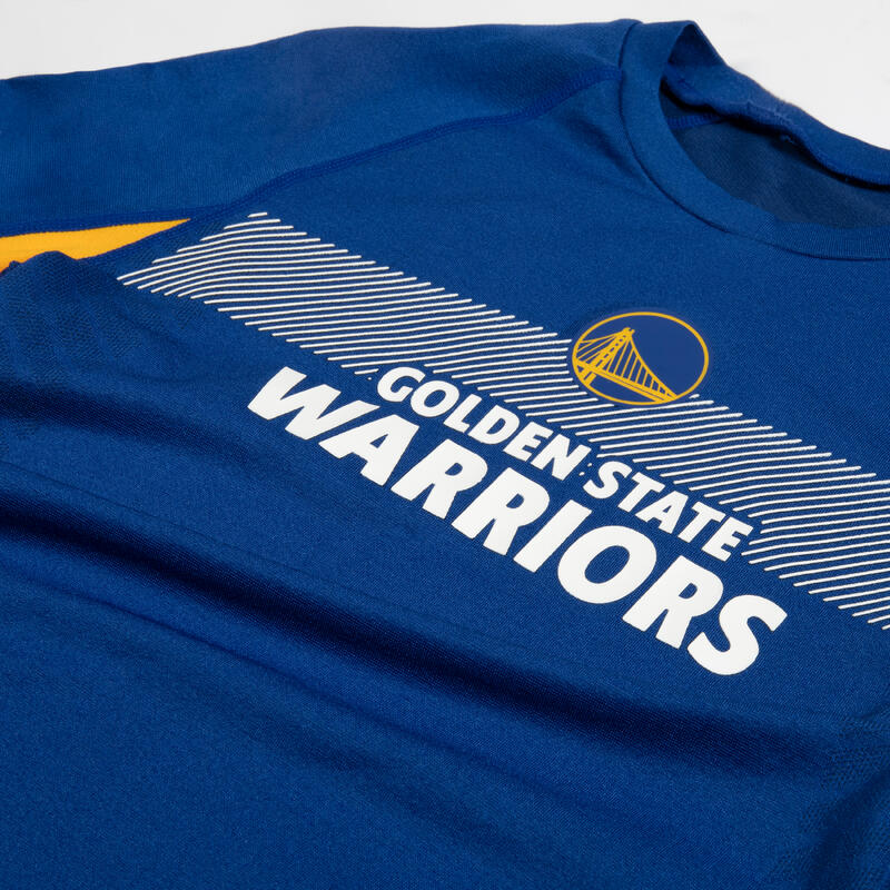 Bluză termică Baschet UT500 NBA Golden State Warriors Albastru Copii