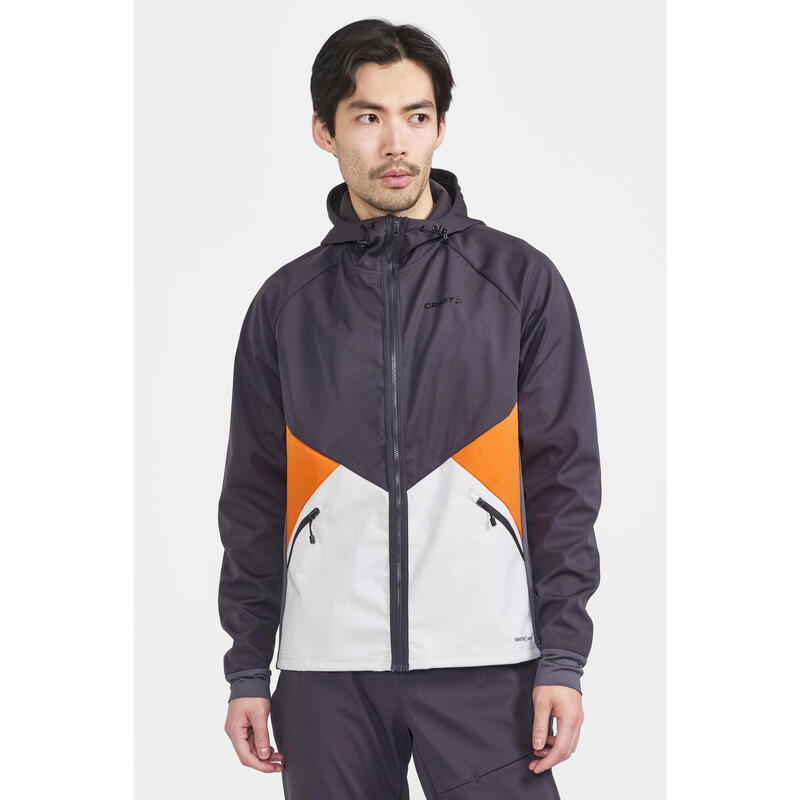 VESTE SKI DE FOND ADULTE - CORE GLIDE HOOD CRAFT HOMME BLEU/BLANC/ORANGE-ROUGE