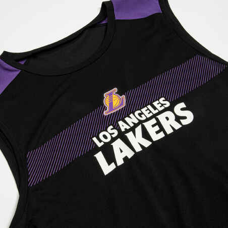 Vyriški berankoviai prigludę apatiniai krepšinio marškinėliai „UT500 NBA“, juodi, Los Andželo „Lakers“