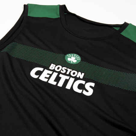 Suaugusiųjų berankoviai apatiniai krepšinio marškinėliai „UT500“, NBA, Bostono „Celtics“, juodi