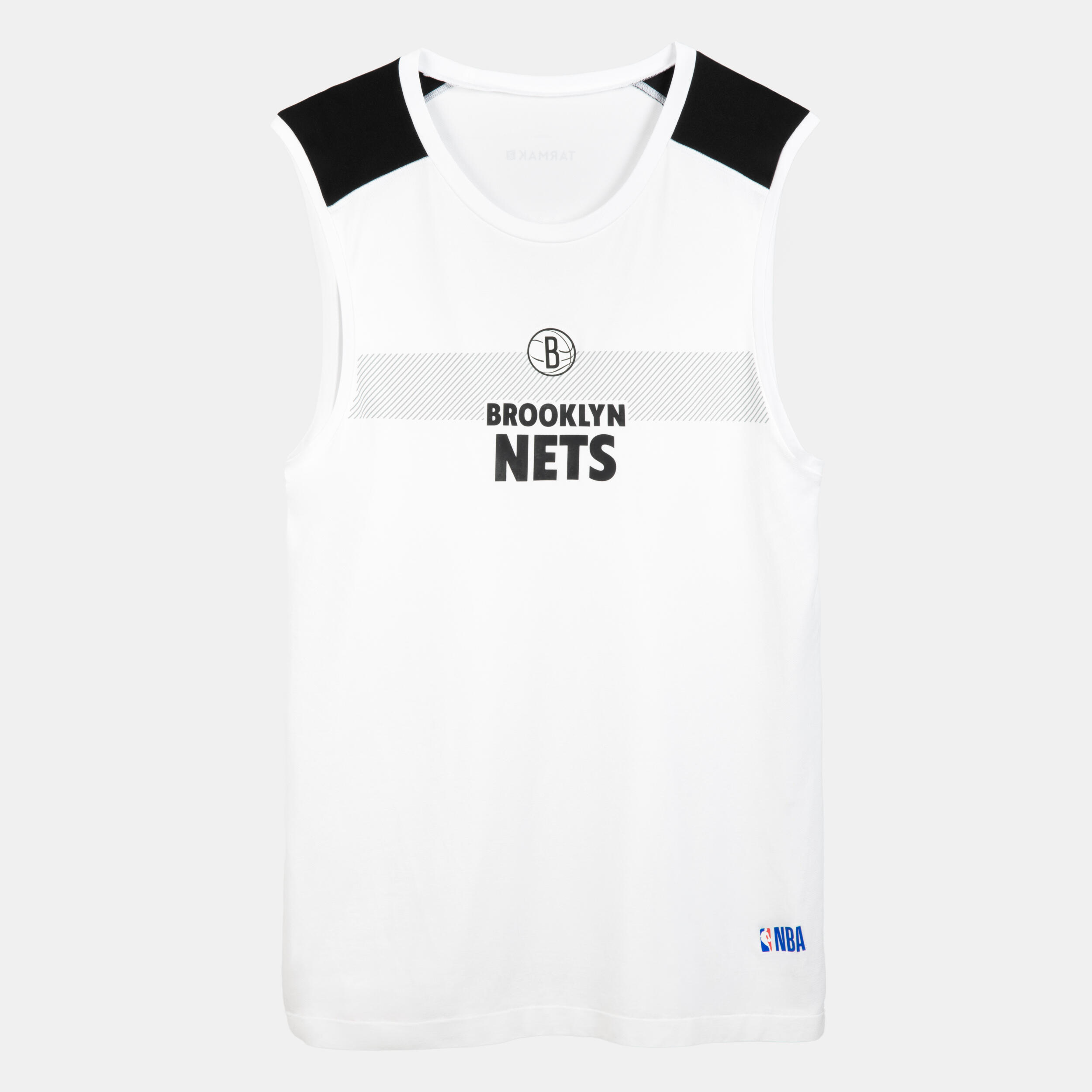 TARMAK Kids' Sleeveless Basketball Base Layer Jersey UT500 - NBA Nets White