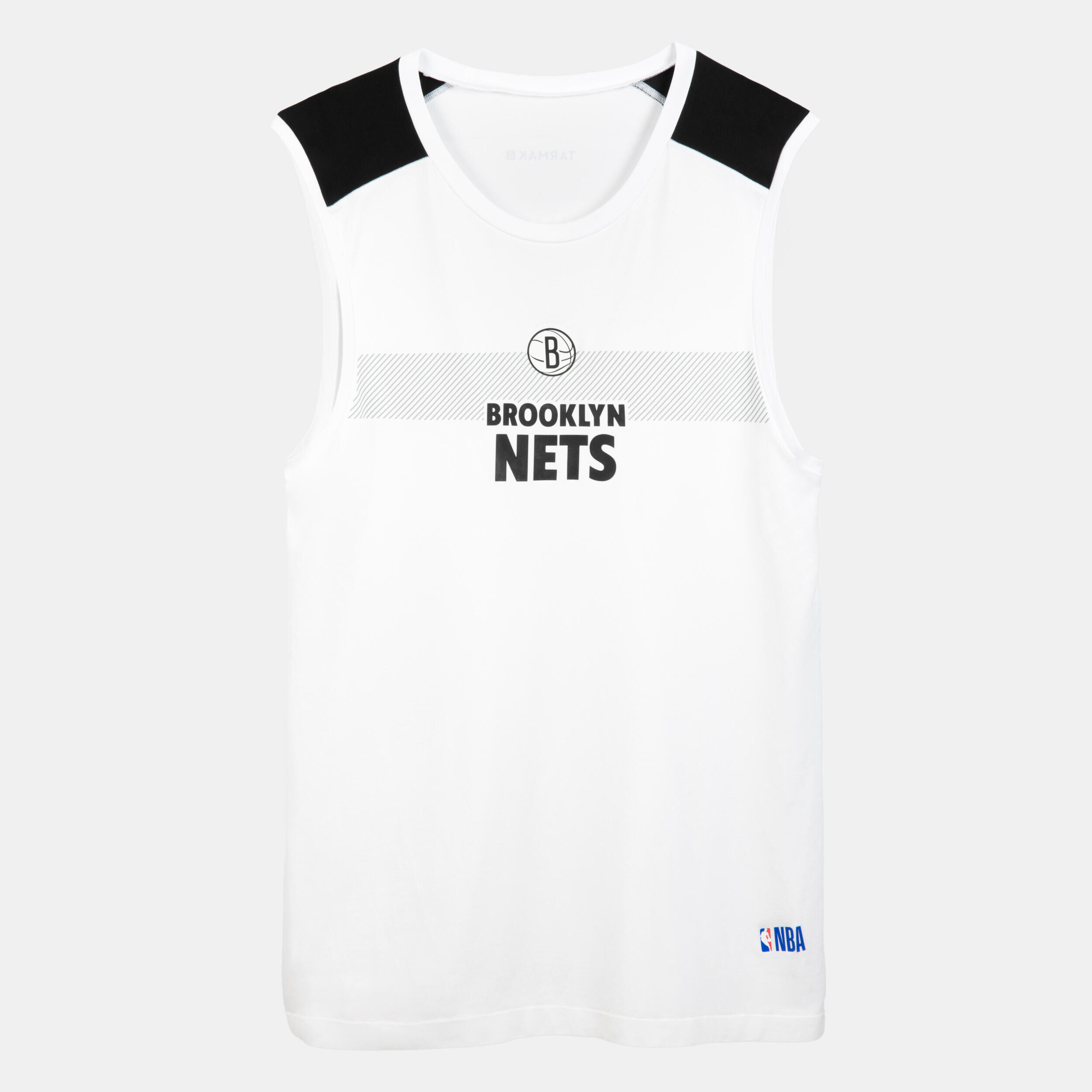 TARMAK Kids' Sleeveless Basketball Base Layer Jersey UT500 - NBA Nets White