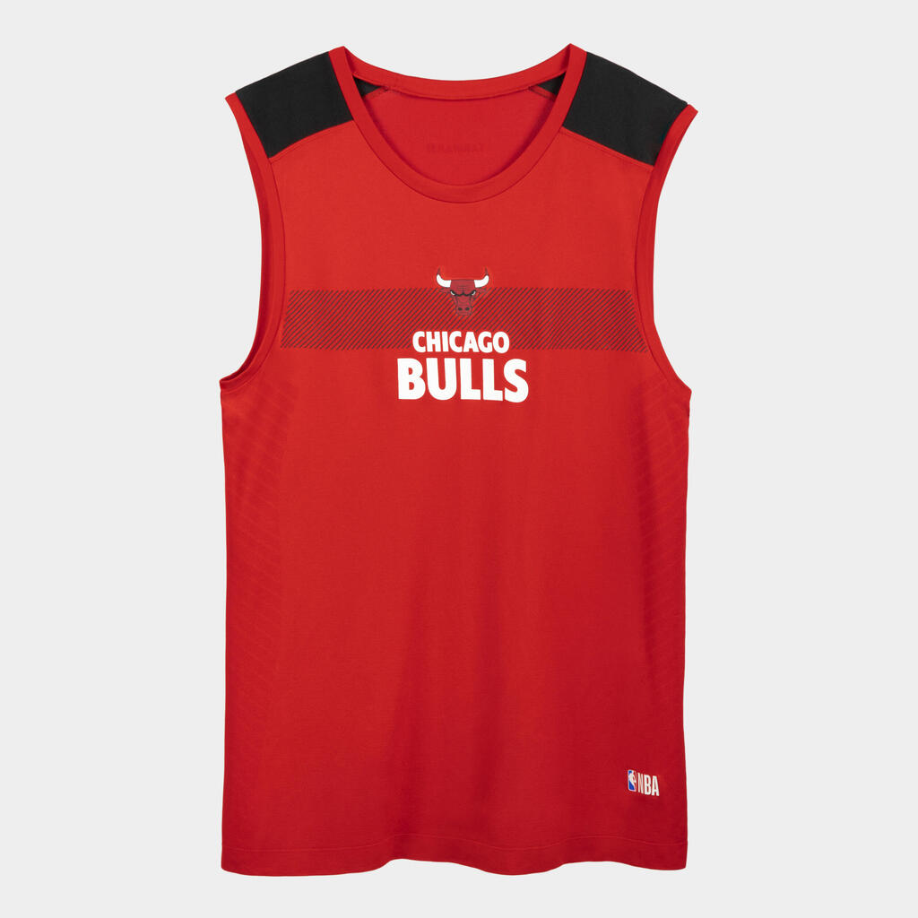 Vaikiški apatiniai krepšinio marškinėliai „UT500“, NBA, „Bulls“, raudoni
