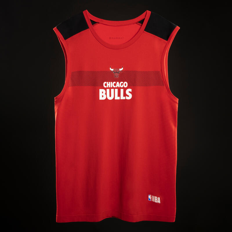 Mouwloos ondershirt voor basketbal volwassenen NBA Chicago Bulls UT500 rood