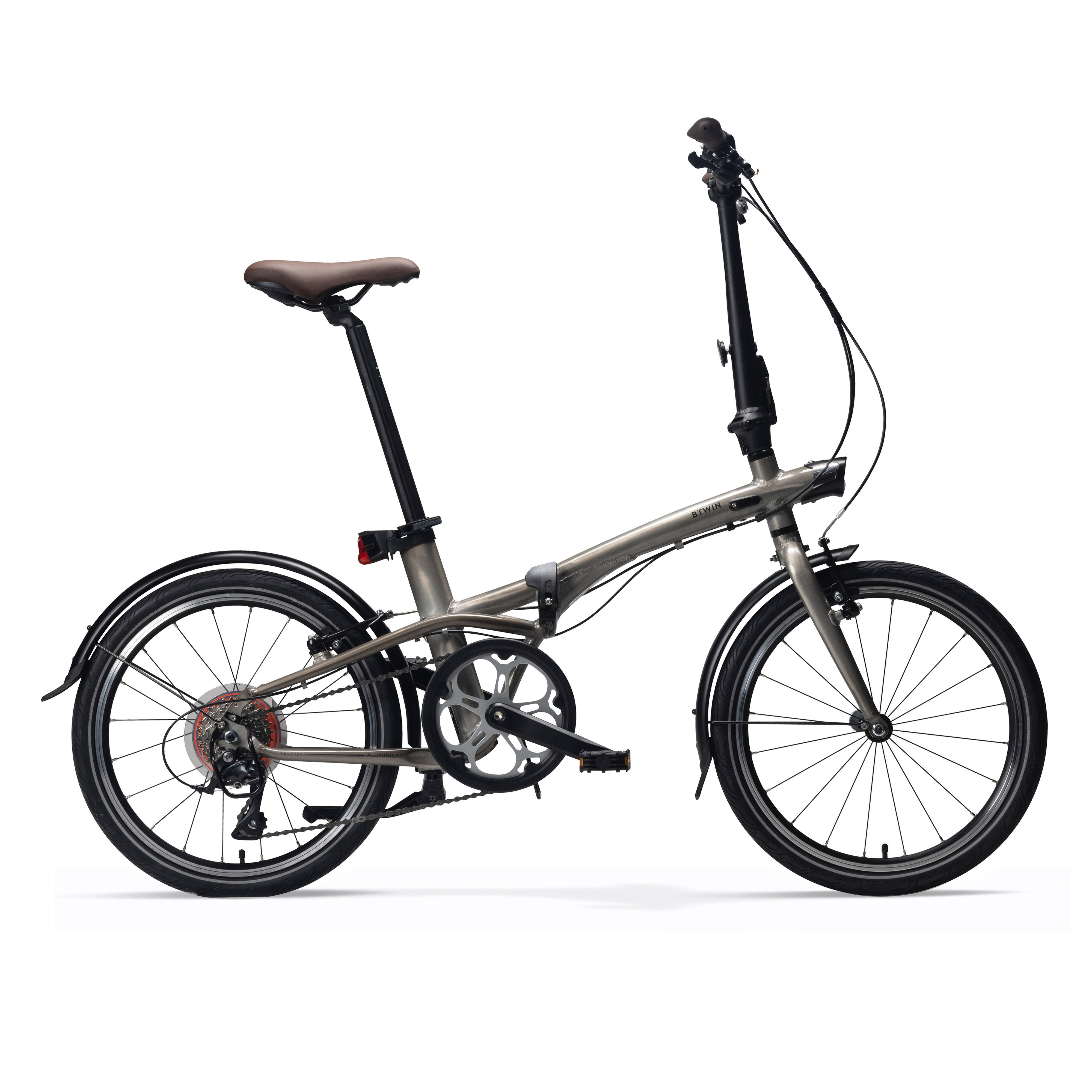 FOLDING BIKE BTWIN FOLD 560 ALUMINIUM RAW VARNISHED