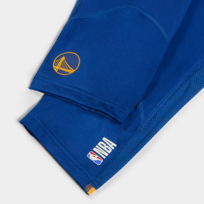 男款/女款籃球七分緊身褲 500 - NBA 金州勇士隊/藍色