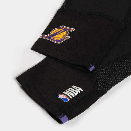 Legging Basket 3/4 Pria/Wanita 500 - NBA Los Angeles Lakers/Hitam