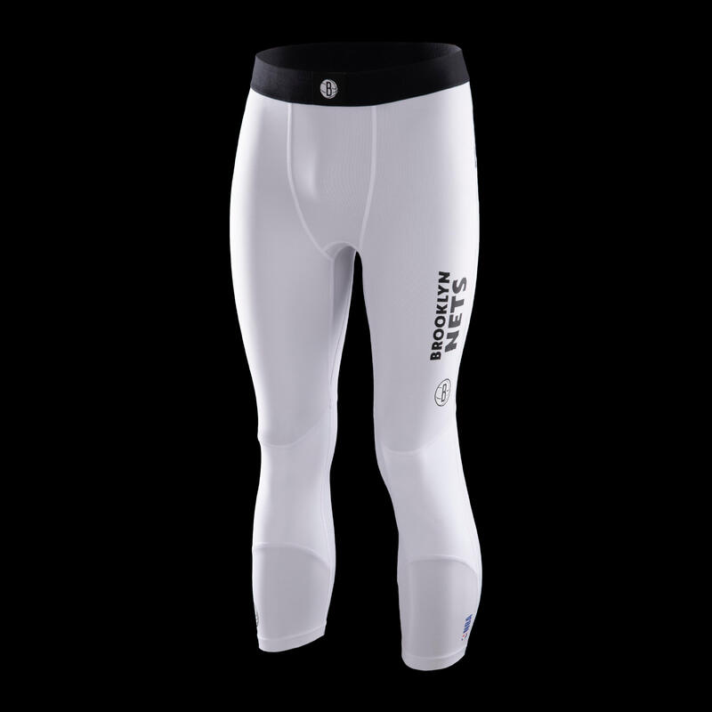 Legging basketball 3/4 NBA Brooklyn Nets homme/femme - 500 Blanc