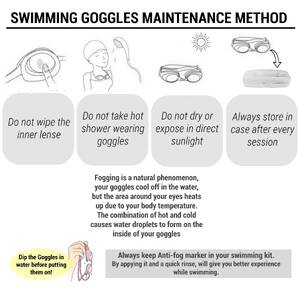 Adult Kids Swimming Goggles Men Women One Size Mirrored Lenses BFIT Blue Black