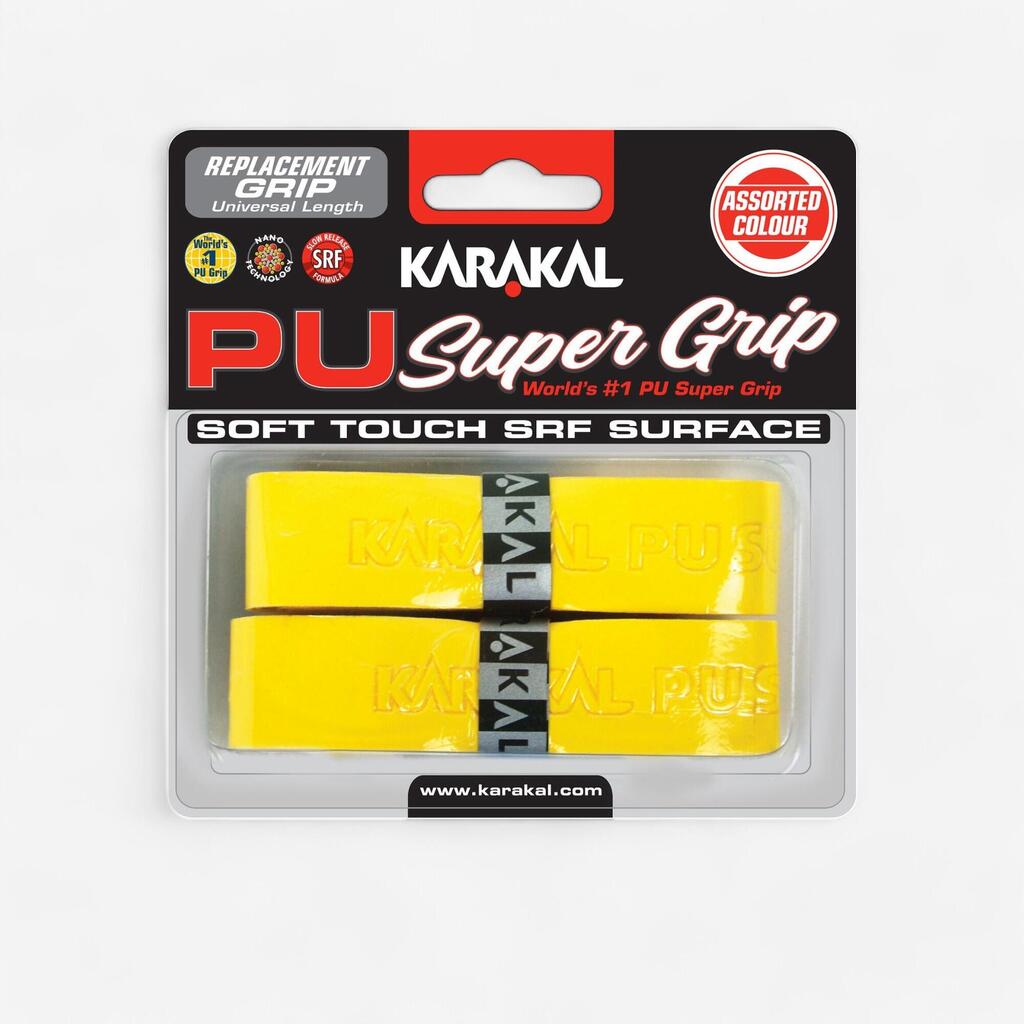 ГРИП ЗА РАКЕТА ЗА СКУОШ SUPER PU, 2 БР., ЖЪЛТ