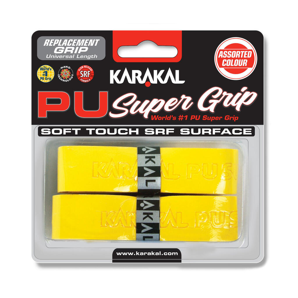 Super PU Squash Grip Twin-Pack - Black