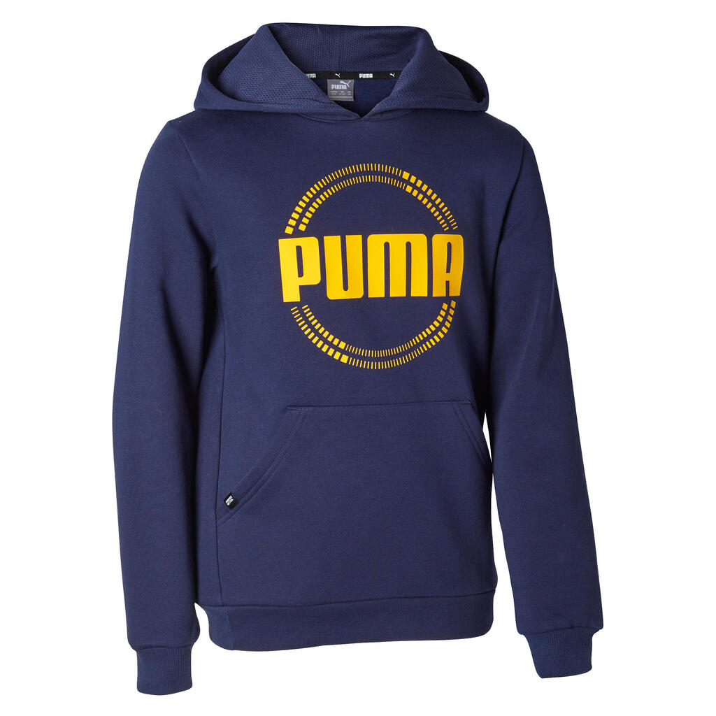 Kids' Hooded Sweatshirt - Navy with Print