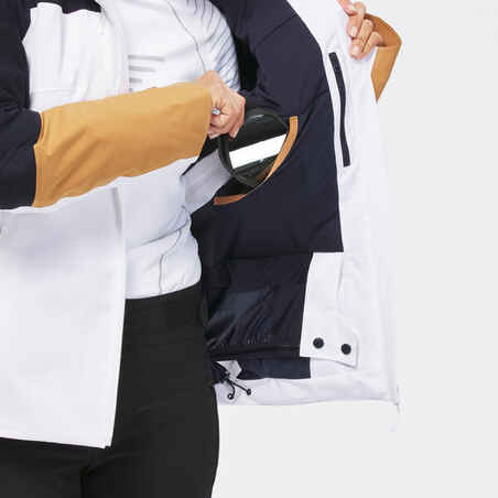 Chaqueta de esquí y nieve impermeable mujer Wedze 500 Sport blanco