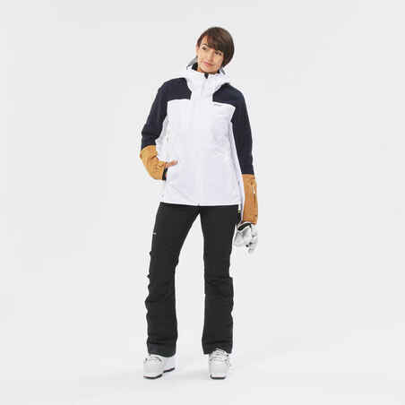 Chaqueta de esquí y nieve impermeable mujer Wedze 500 Sport blanco