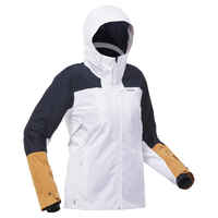 Chaqueta de esquí y nieve impermeable mujer Wedze 500 Sport blanco