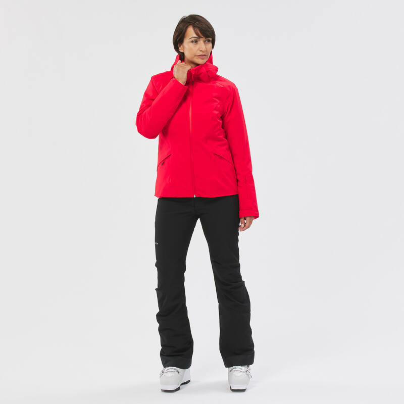 Warme ski-jas voor dames 500 rood