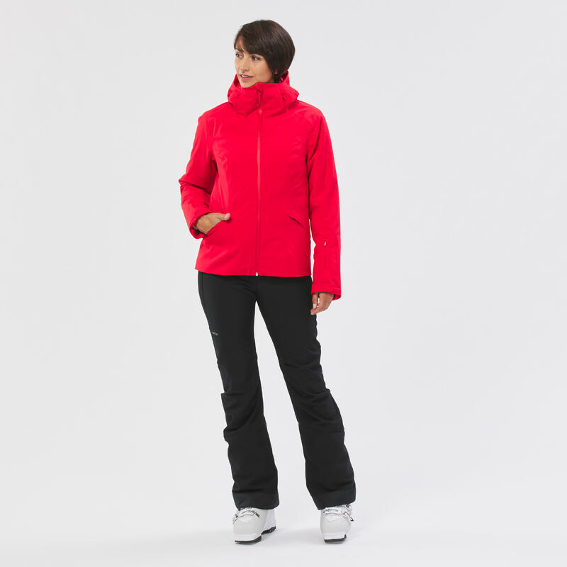 Warme ski-jas voor dames 500 rood