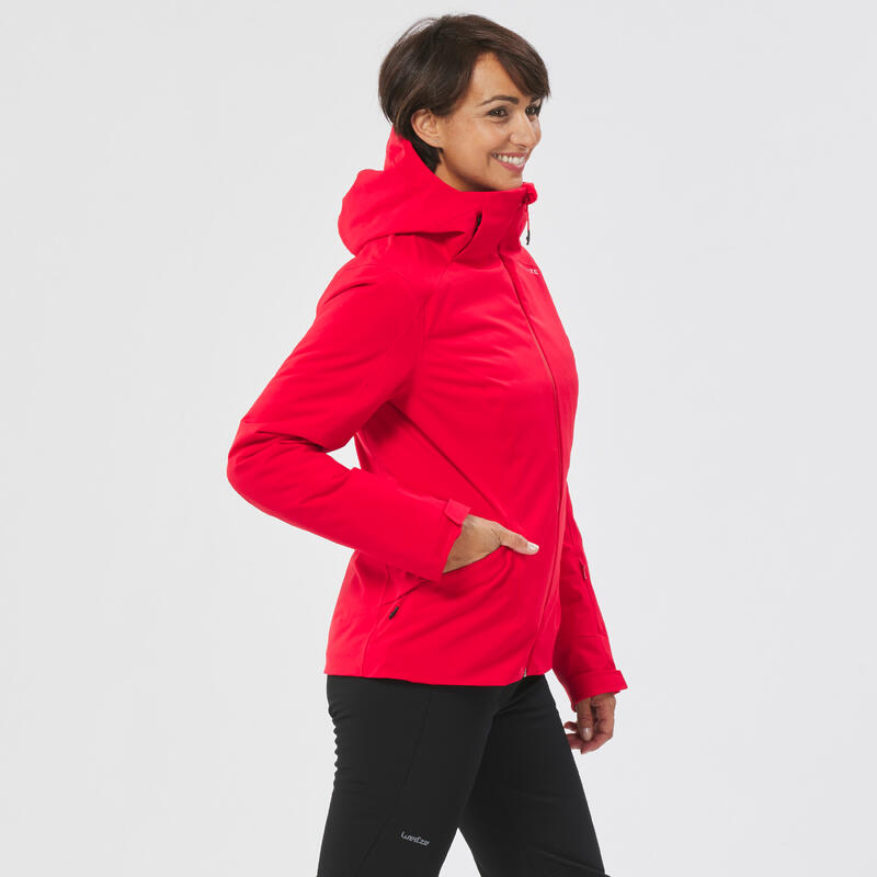 VESTE CHAUDE DE SKI FEMME - 500 - ROUGE