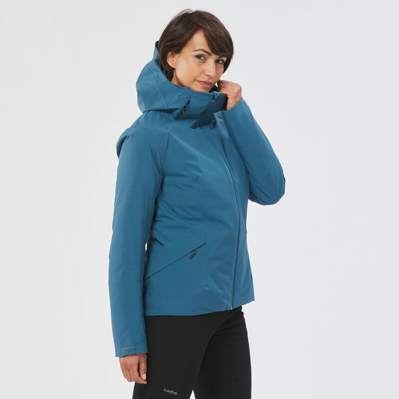 VESTE CHAUDE DE SKI FEMME - 500 - BLEUE