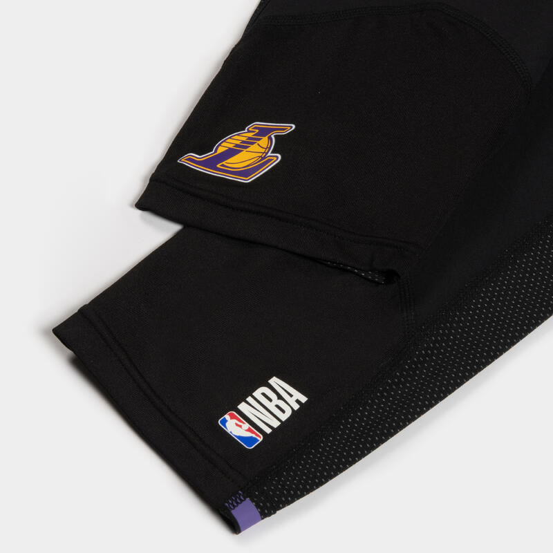 3/4-thermobroek voor basketbal voor kinderen 500 NBA Los Angeles Lakers zwart