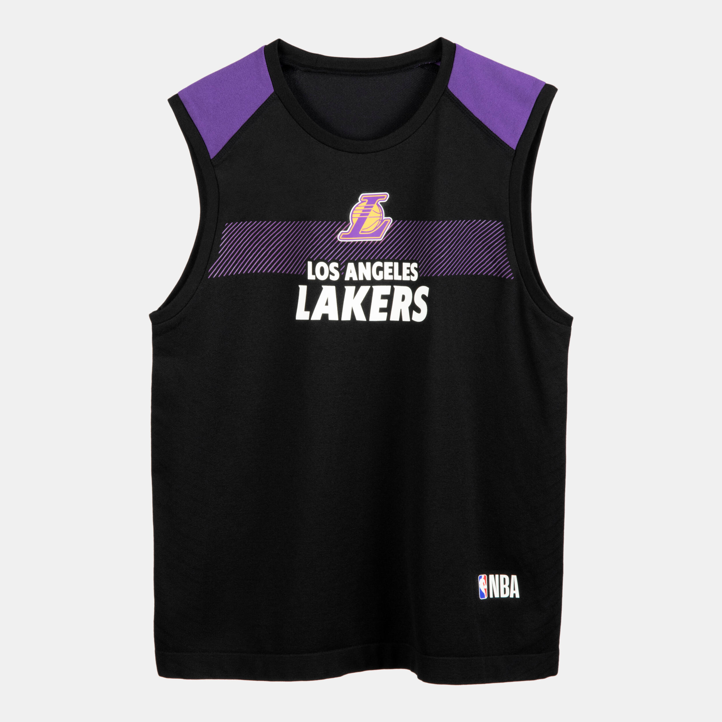 Canotta termica basket bambino unisex UT 500 NBA LOS ANGELES LAKERS nera TARMAK Decathlon