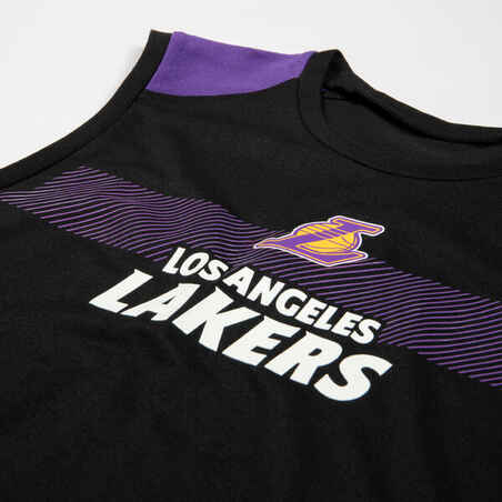 Vaikiški berankoviai apatiniai krepšinio marškinėliai „UT500 - NBA Los Angeles Lakers“, juodi