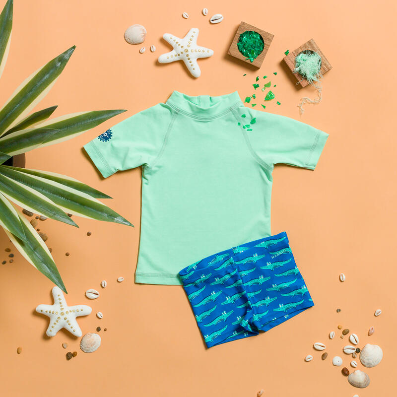 T-shirt anti-UV pour enfant, fille et bébé Kelly vert Aqua