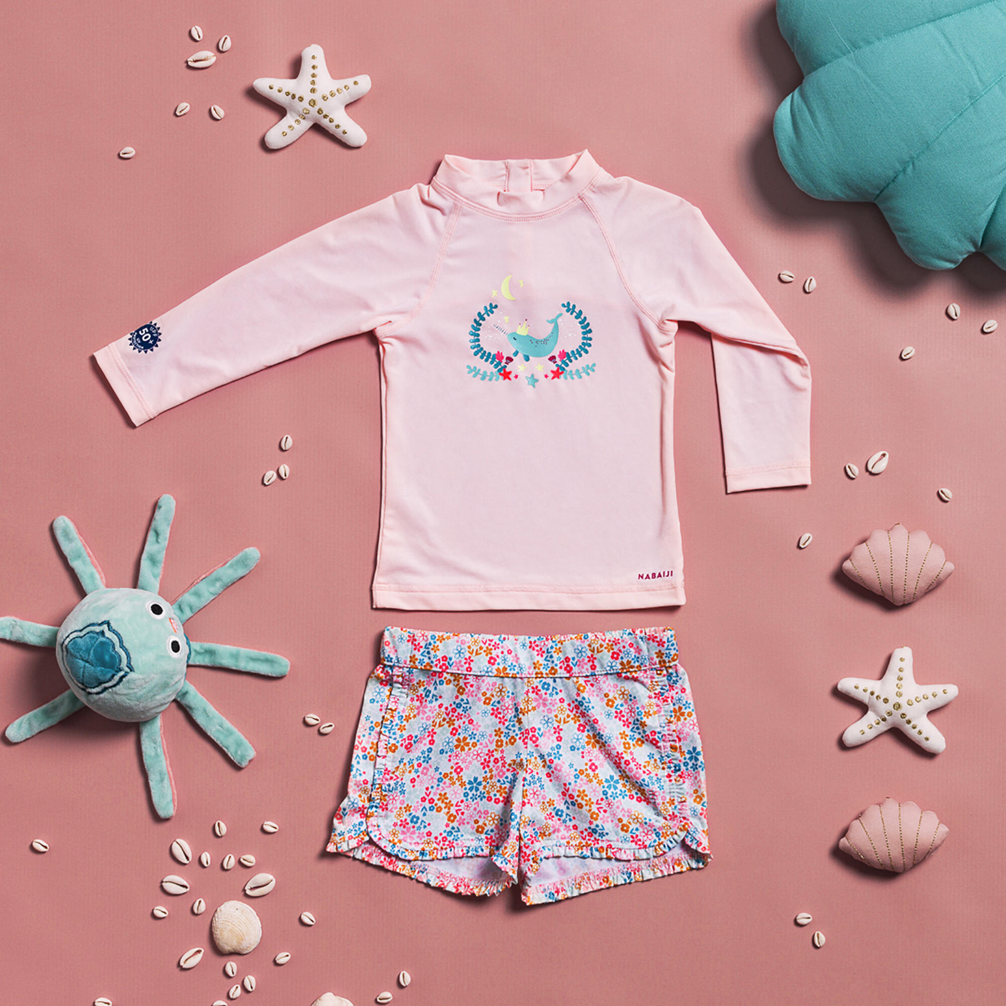 Baby / Kids’ Swim Shorts with Flower Print 2/2
