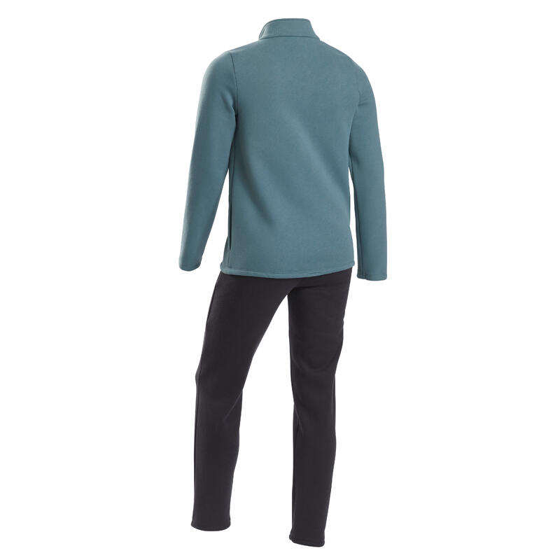 Survêtement chaud enfant - Warmy zip vert et pantalon gris