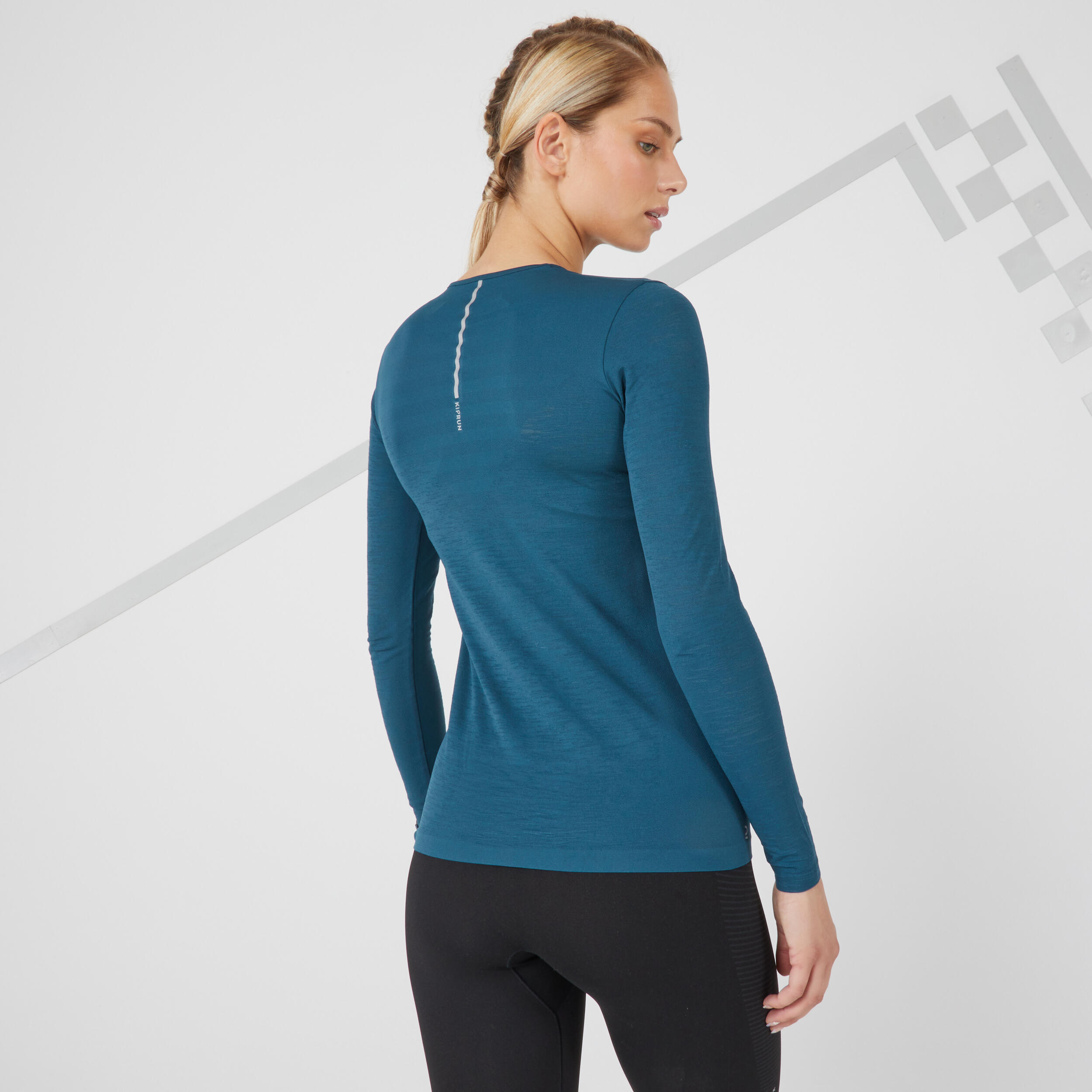 KIPRUN CARE WOMEN'S RUNNING BREATHABLE LONG-SLEEVED T-SHIRT TURQUOISE 3/6