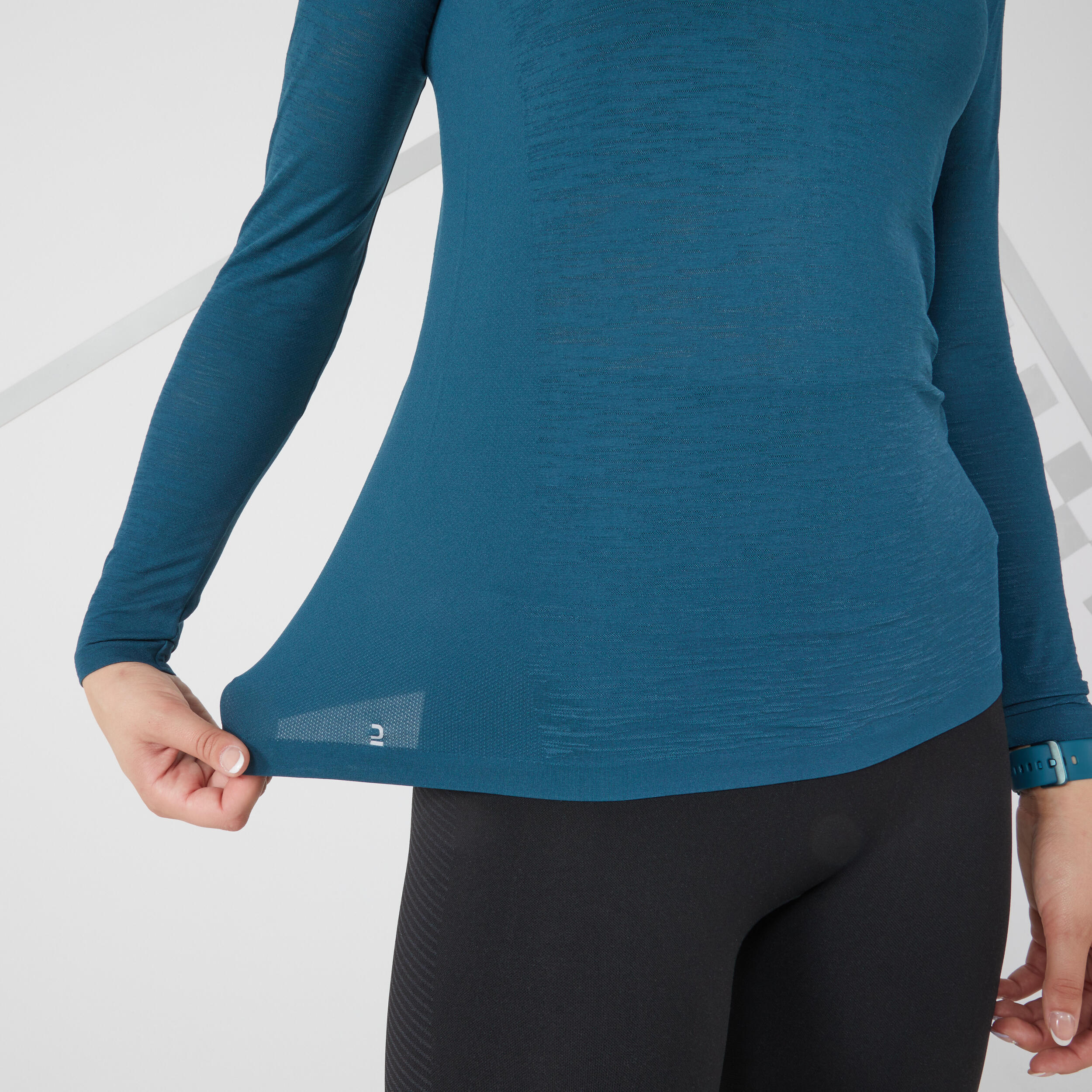 KIPRUN CARE WOMEN'S RUNNING BREATHABLE LONG-SLEEVED T-SHIRT TURQUOISE 5/6