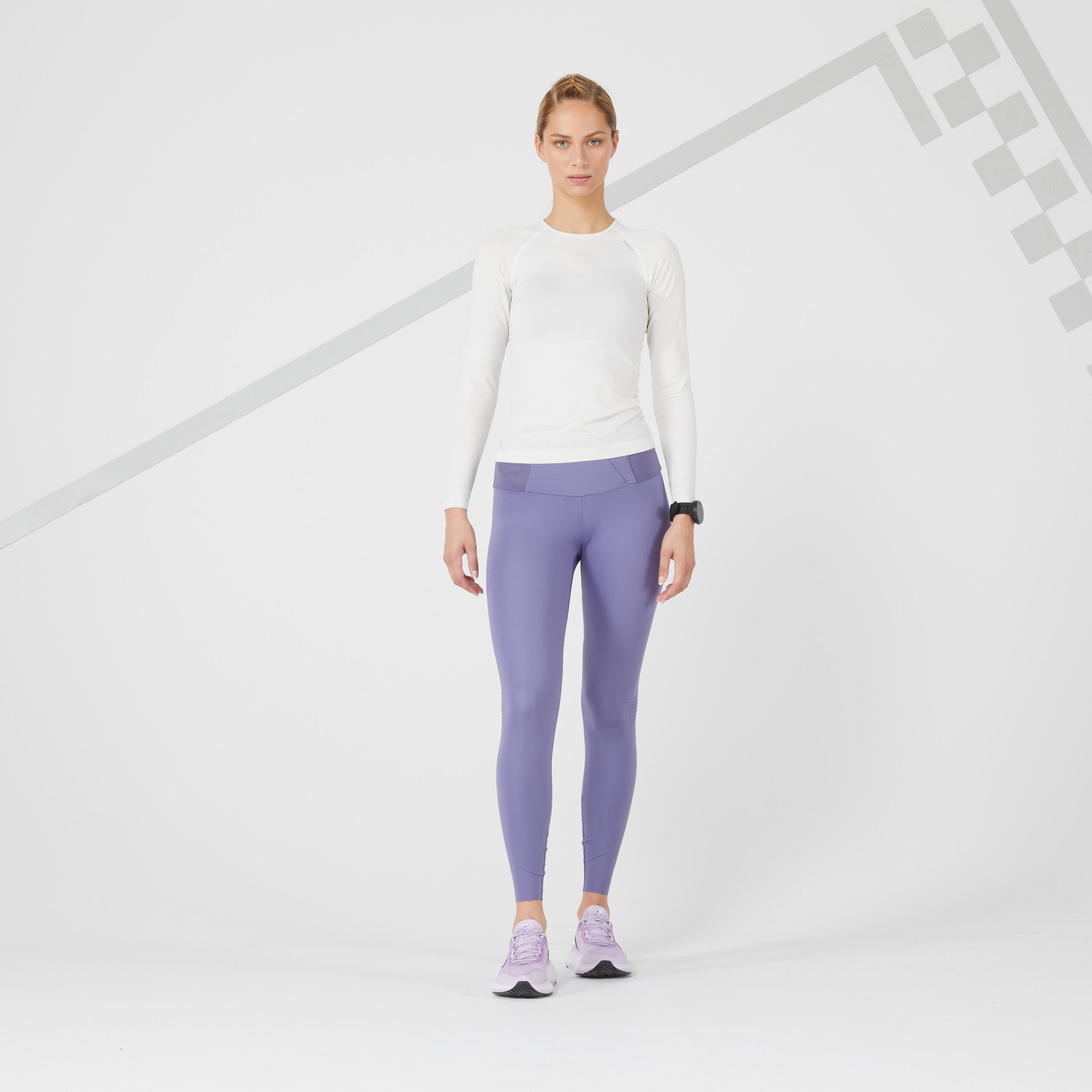 Women's Running& Trail Running Leggings KIPRUN Run 900 Light-mauve 2/18