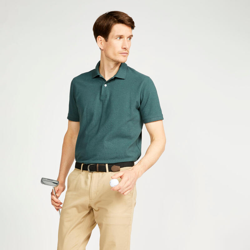 Polo de golf en coton polyester manches courtes Homme, MW500 violet