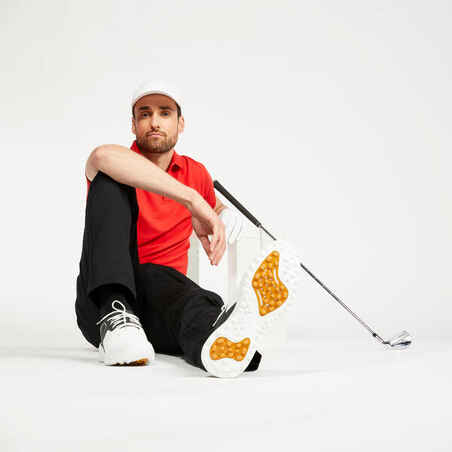 Men’s golf cotton short-sleeved polo shirt - MW500 Red