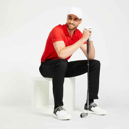 Men’s golf cotton short-sleeved polo shirt - MW500 Red