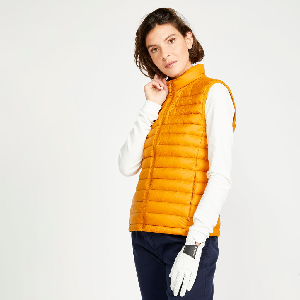 Golf Women's Sleeveless Down Jacket - MW500 Ochre