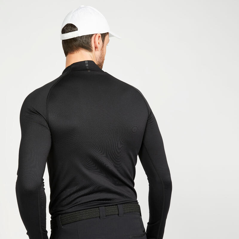 男款高爾夫寒冷天候保暖底層衣－黑色