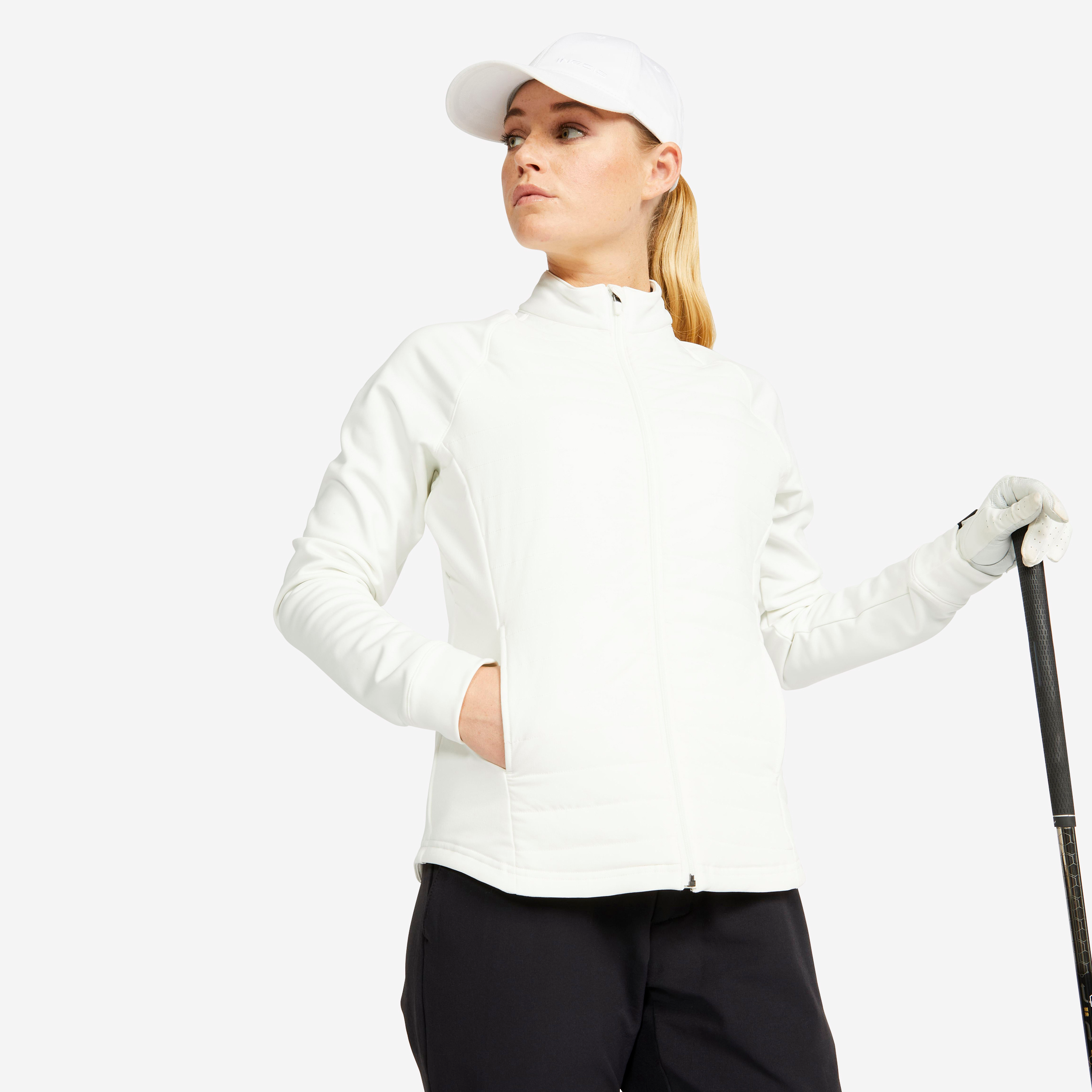 Veste hiver golf Femme - CW500 blanc cassé